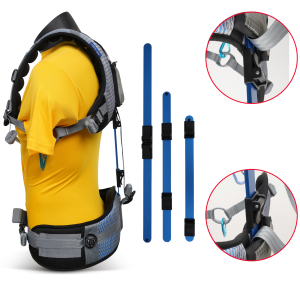 Packed size = 37cm /1 4 Shortest size in harness = 43cm /17” Largest size in harness = 60cm /23.5”